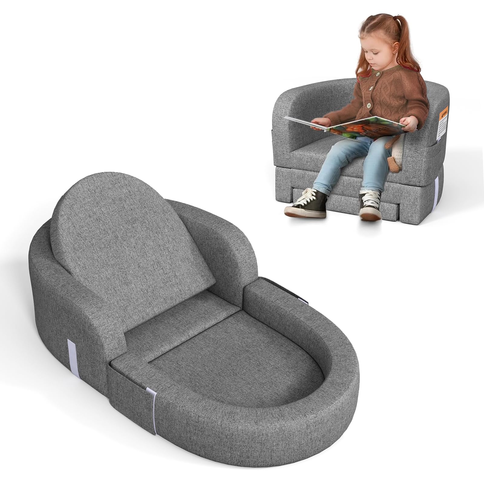 Cowiewie Toddler Travel Bed in 2-in-1 mode for safe, comfortable travel naps.