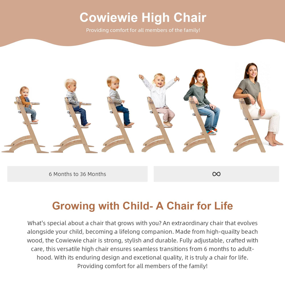 Cowiewie wooden meal tray with two removable layers and adjustable gears.