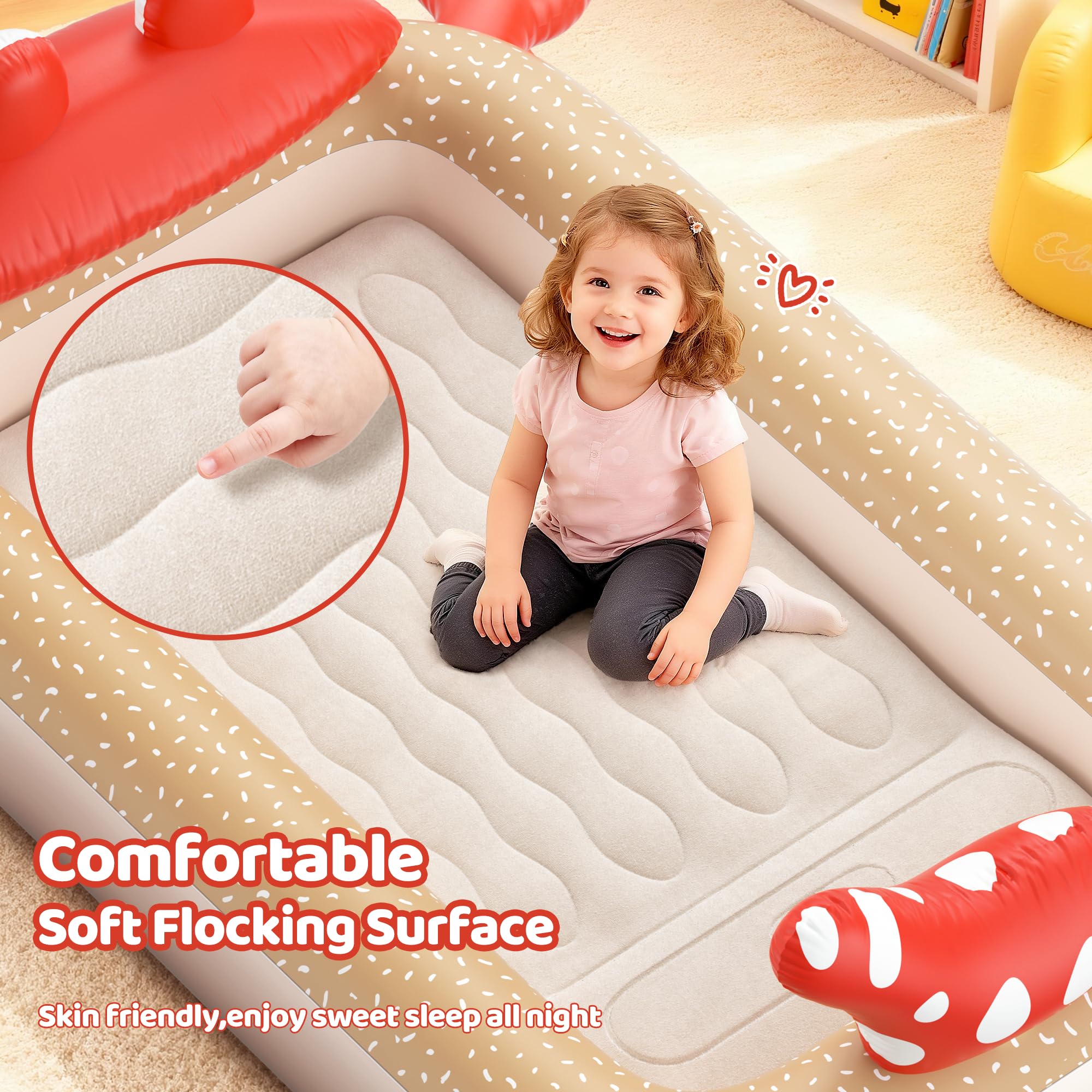 CoziBB bed inflates in about 60 seconds with the included pump.