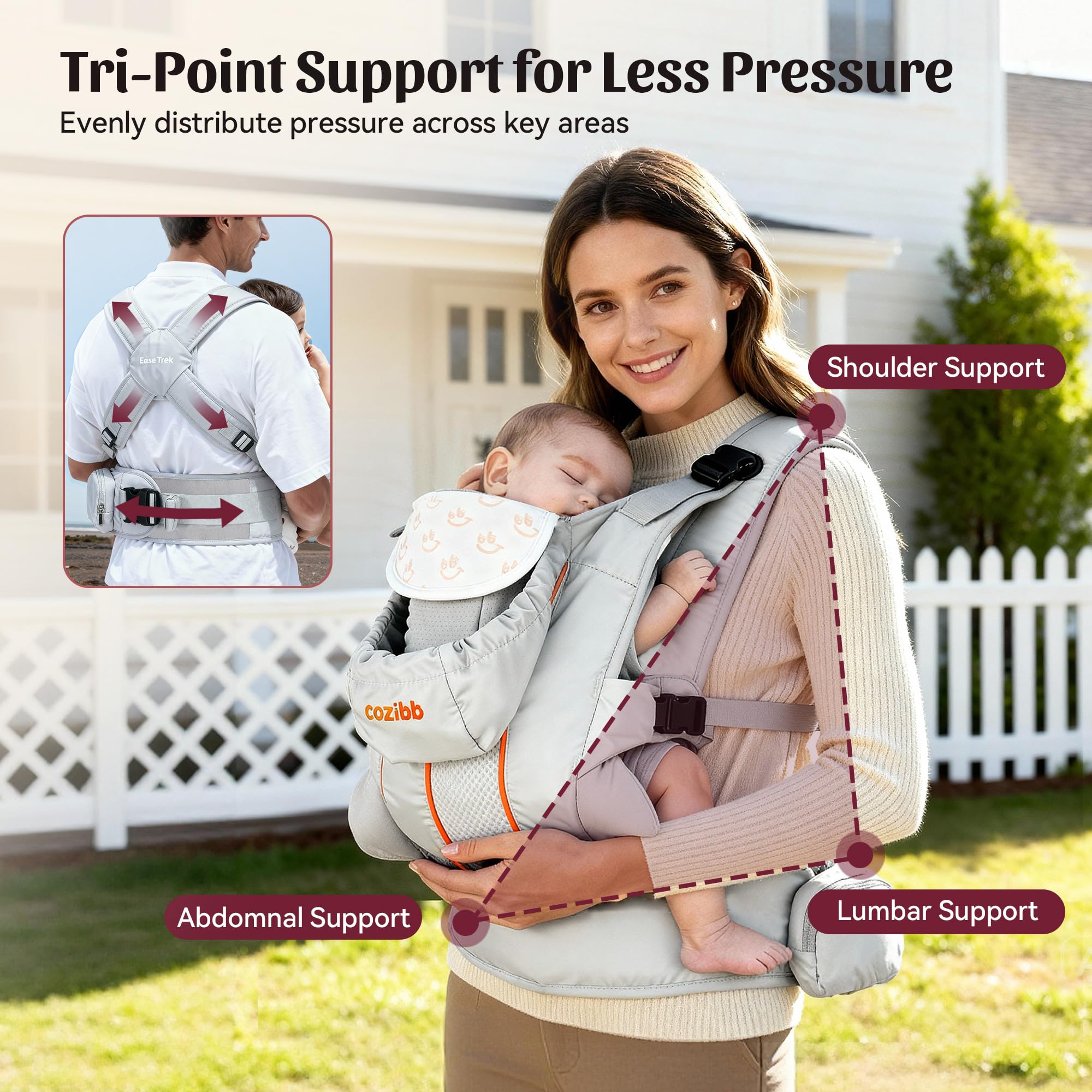 CoziBB air-cushion waist belt distributes weight evenly