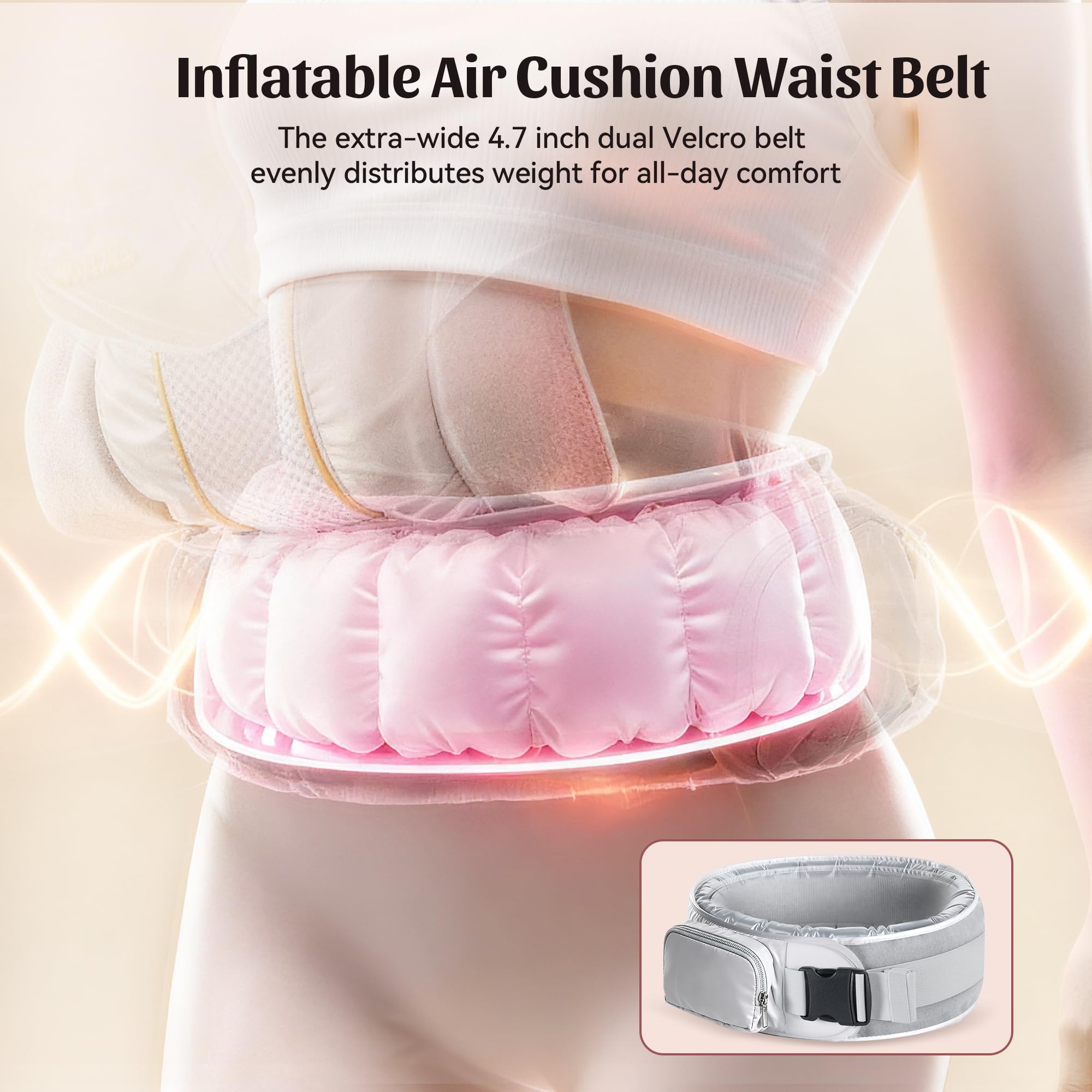 CoziBB ergonomic design helps comfortable hip alignment as baby grows