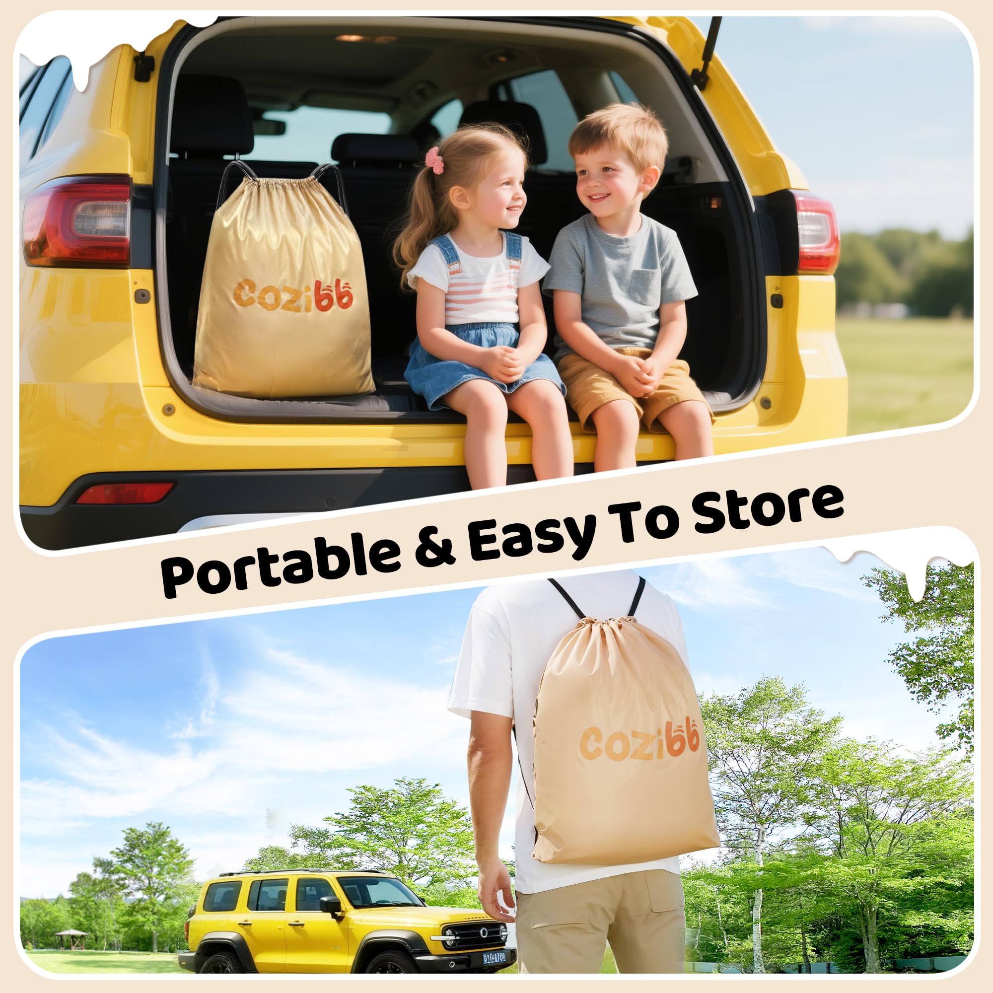 Cozibb thick 0.35mmPVC material offers durability for active toddlers