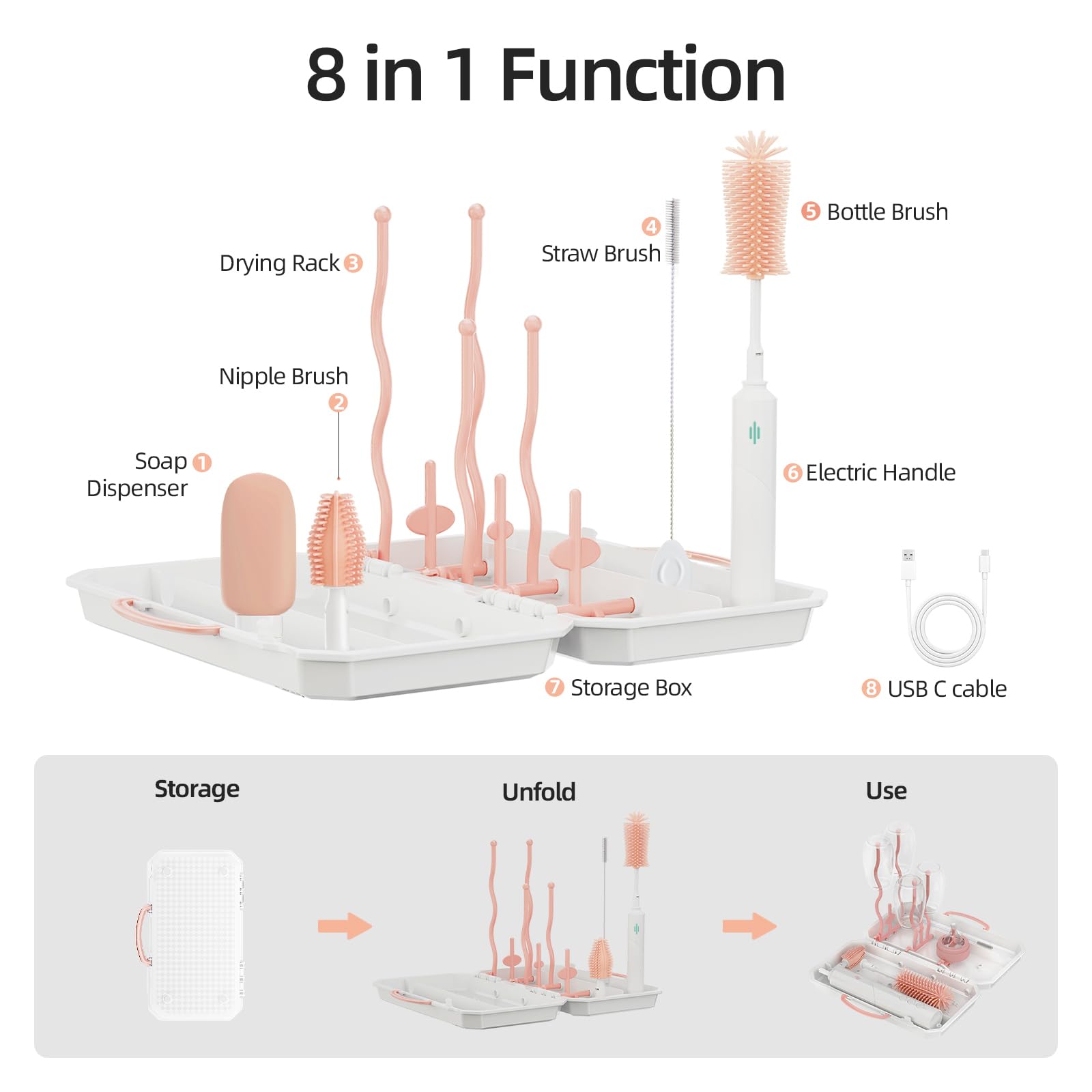 COZILO nipple and straw brushes reach tight bottle corners.