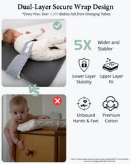 COZINUS changing pad strap adjustable fit for newborns to toddlers.
