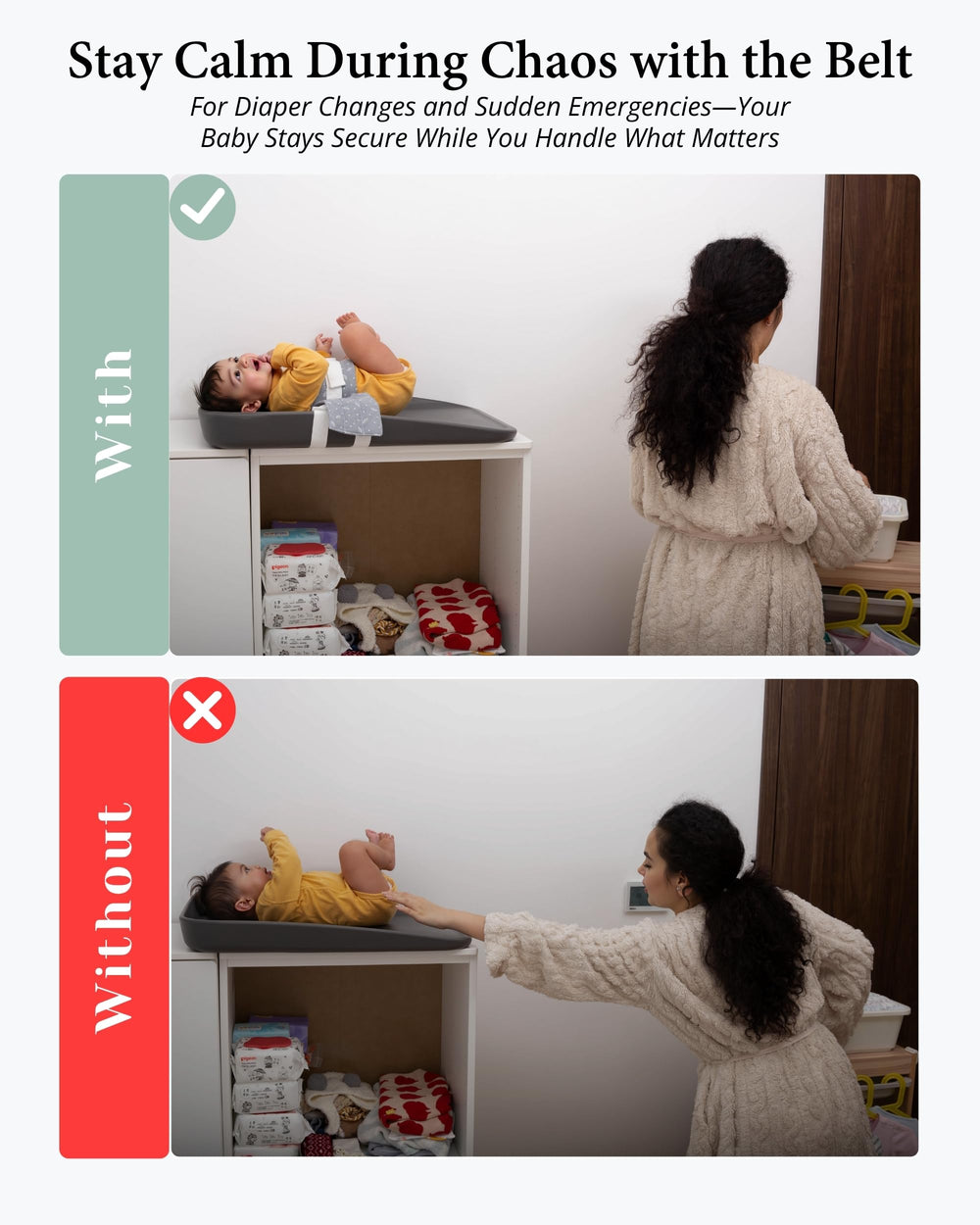 COZINUS changing pad strap lightweight and portable for travel.