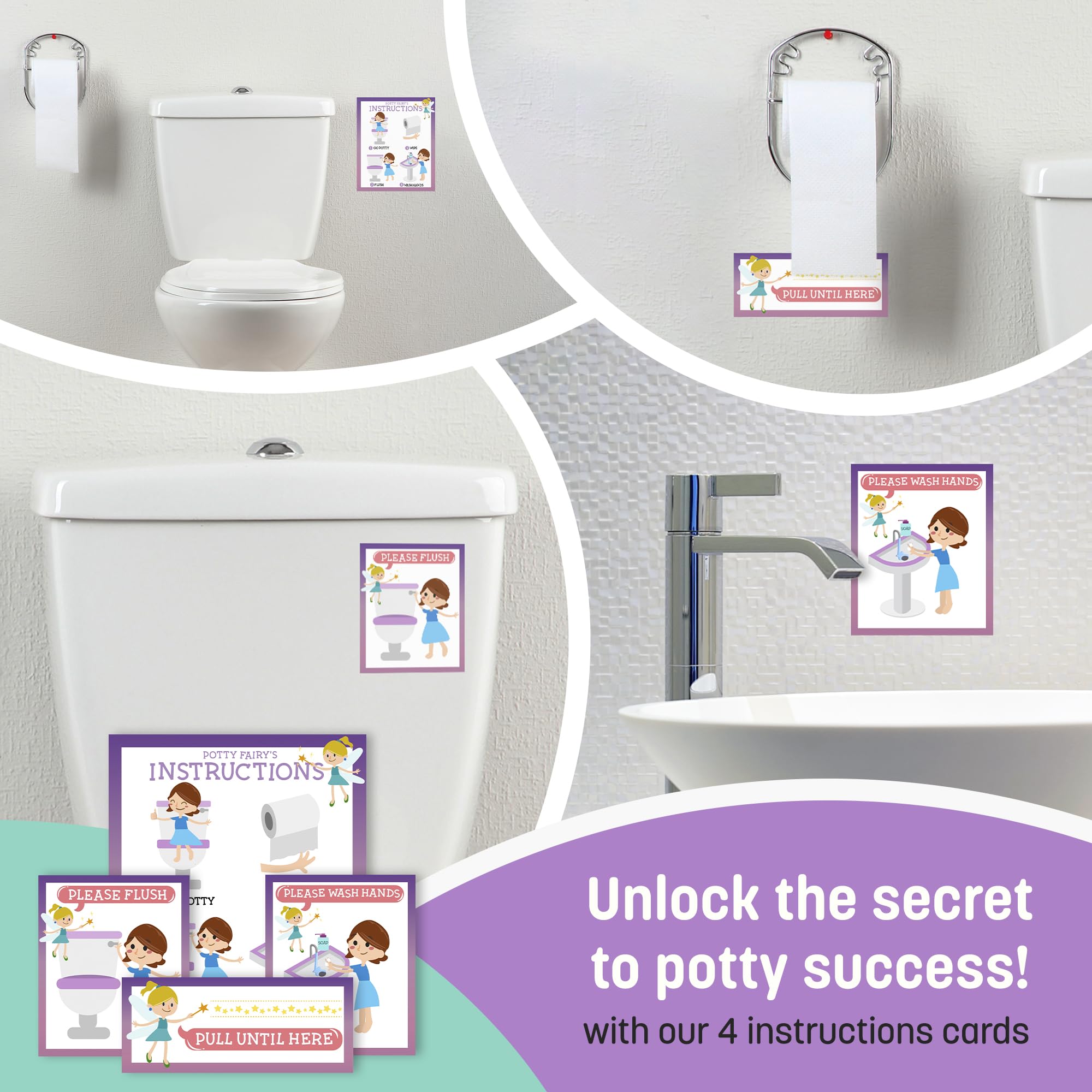 COZY GREENS instruction booklet guiding positive potty training steps