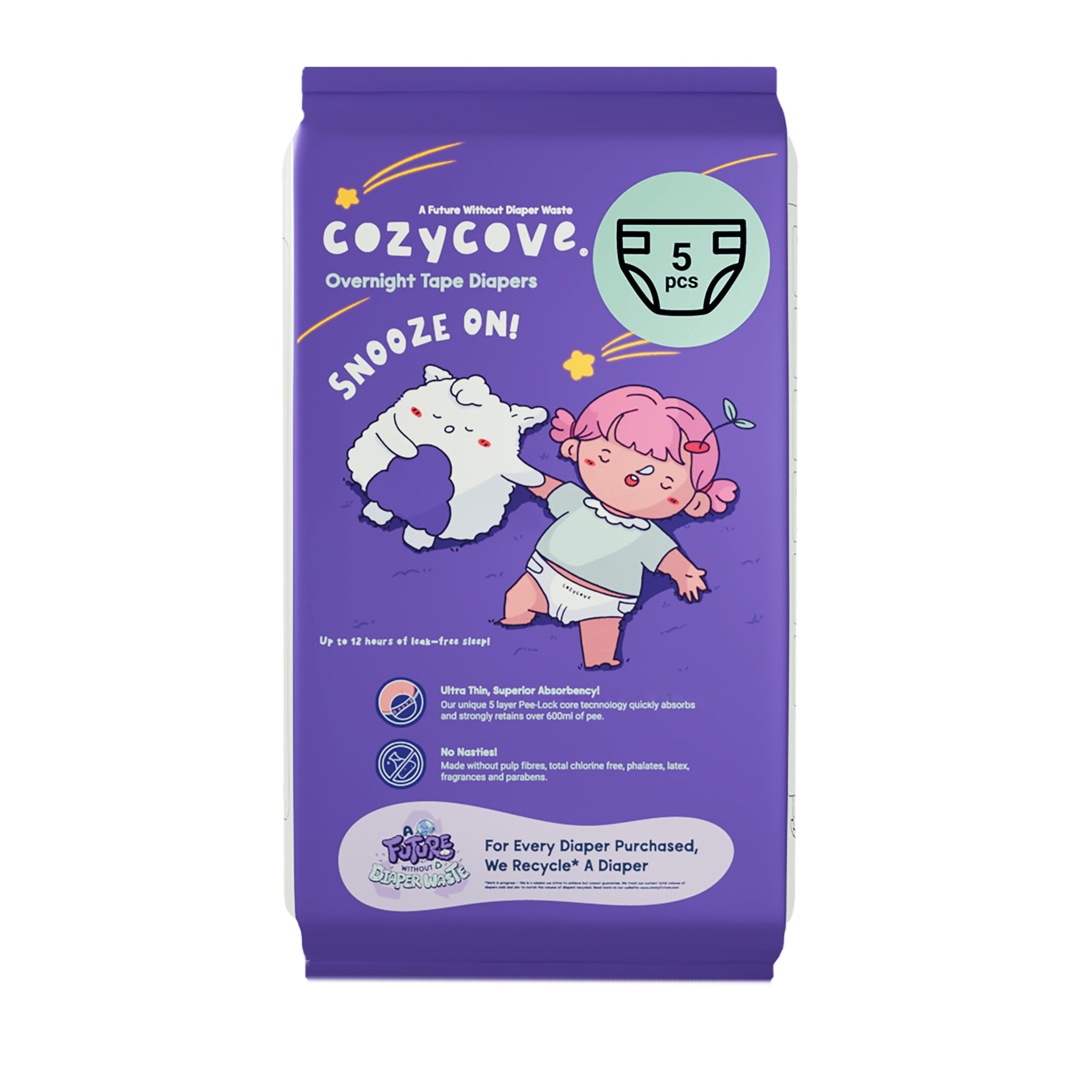 Cozycove newborn diapers travel pack showing compact design for quick changes.