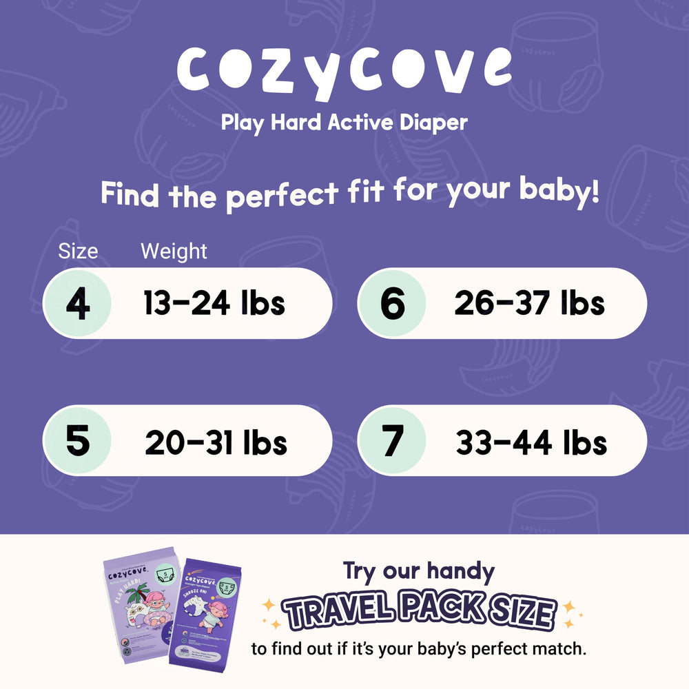 Cozycove size 4 fits babies 13-24 pounds.
