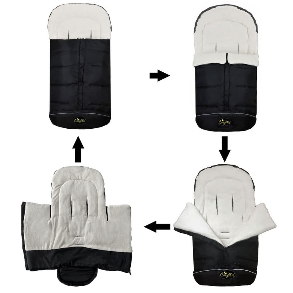 CozyMe anti-slip back panel with harness-slots ensures a secure fit during active strolls.