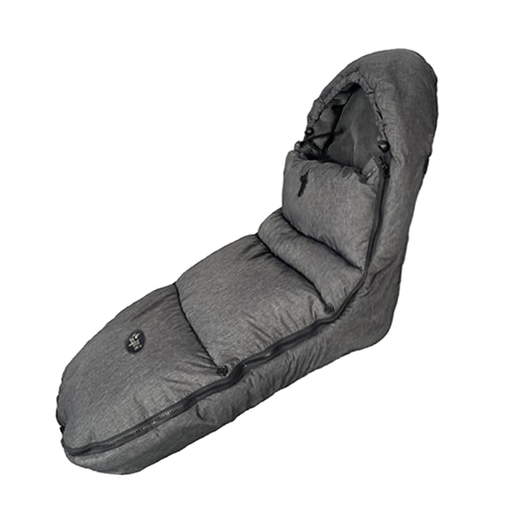 CozyMe stroller footmuff with hoodie keeps baby warm during winter strolls.