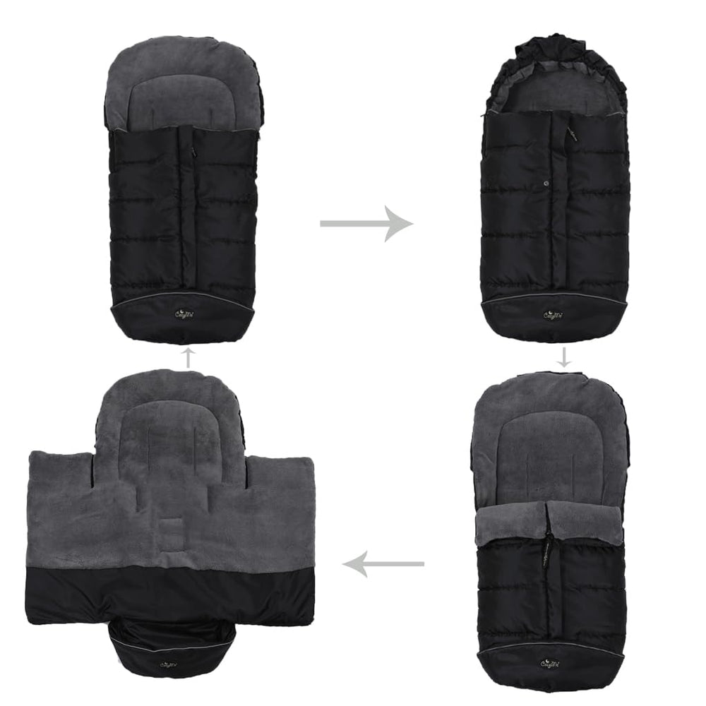 CozyMe three-way zippers simplify getting baby in and out.