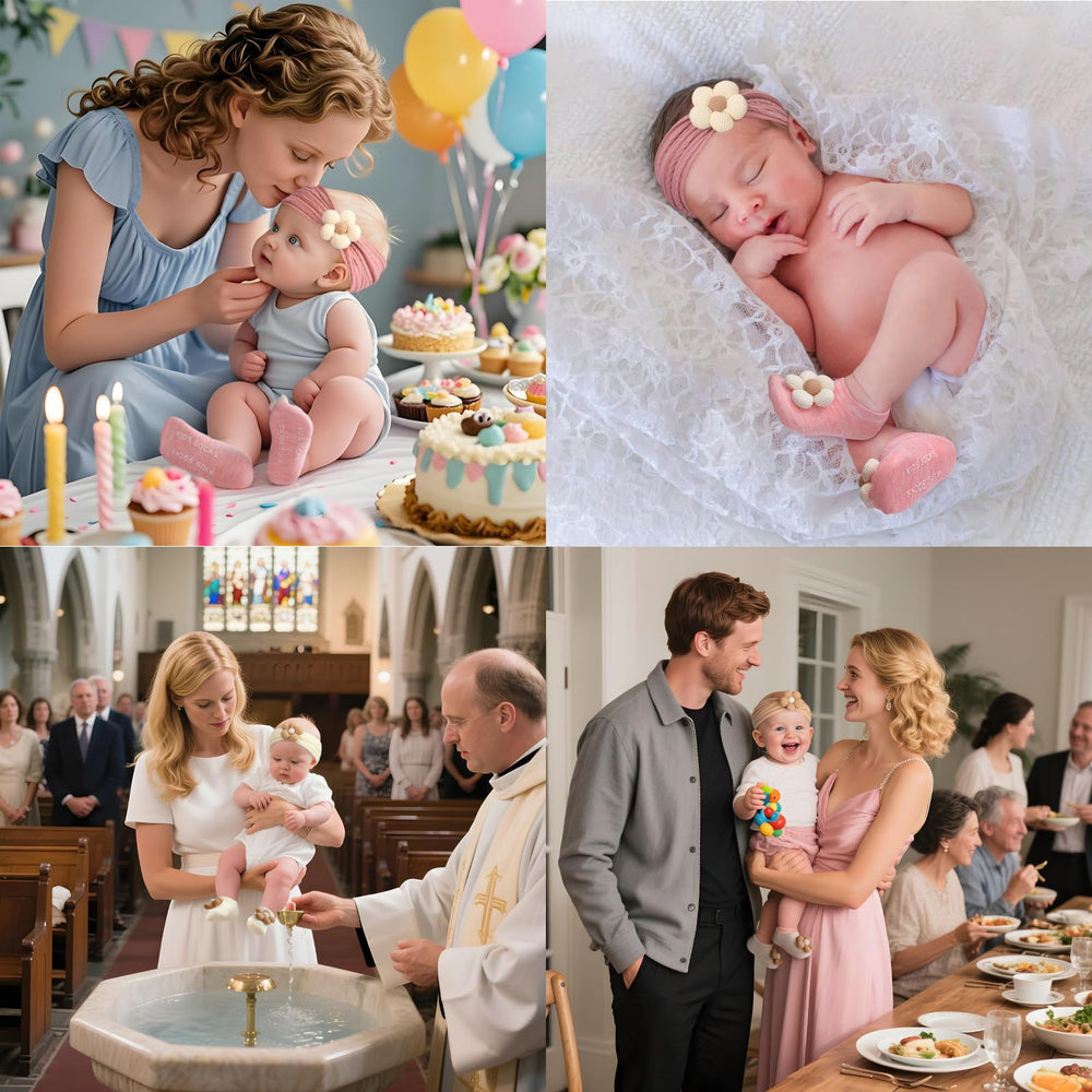 COZYOFFI newborn photo props featuring flower headbands and socks