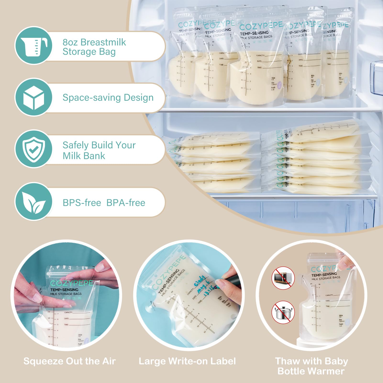 Cozypepe presterilized breastmilk bag ready for use