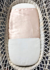 Cozysilk crib slip with six ties for a secure, snug mattress fit.