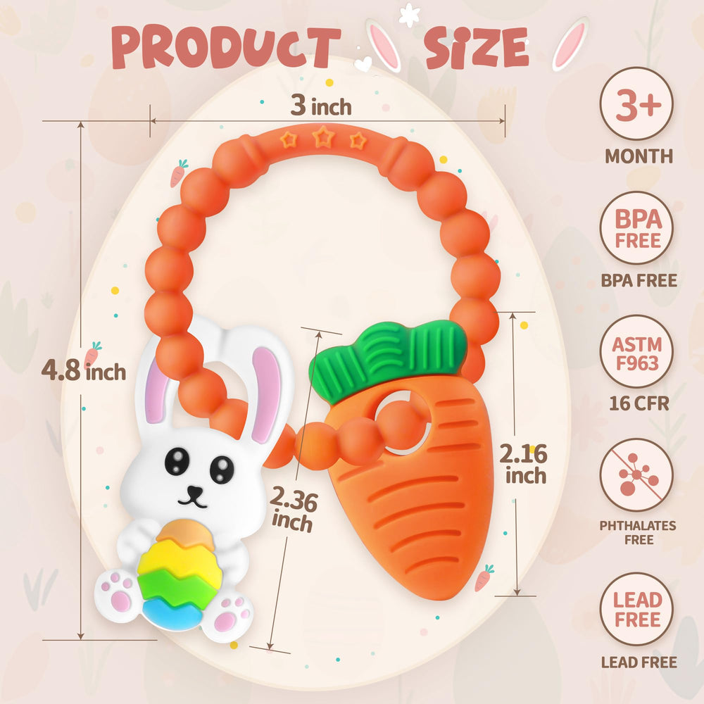Cozzymore baby teether ring design fits small hands for easy hold.