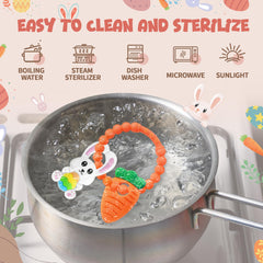 Cozzymore teether with textured ridges delivers gum massage during chewing.