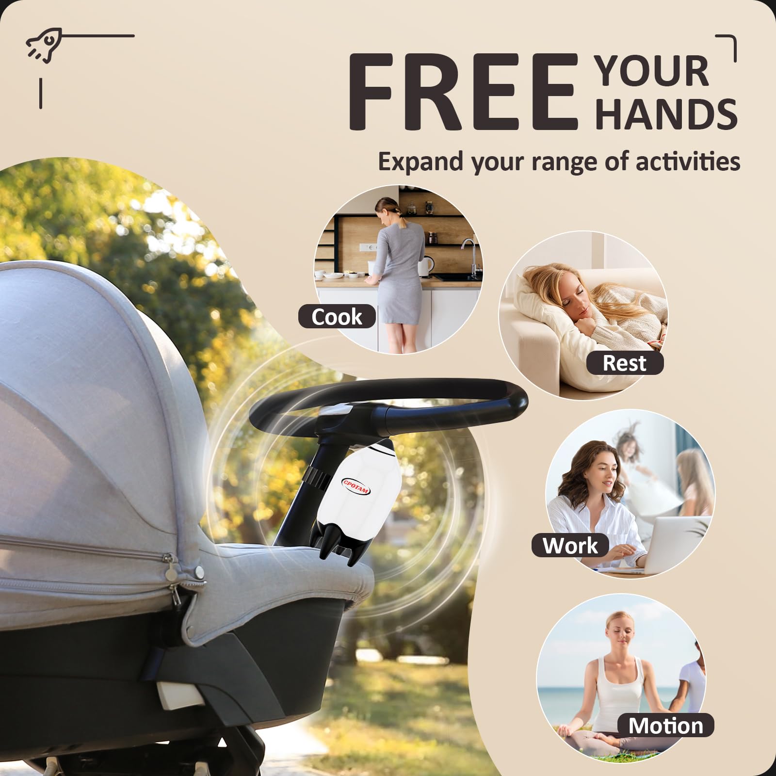 CPOTAM five vibration levels tailor soothing to your baby’s mood.