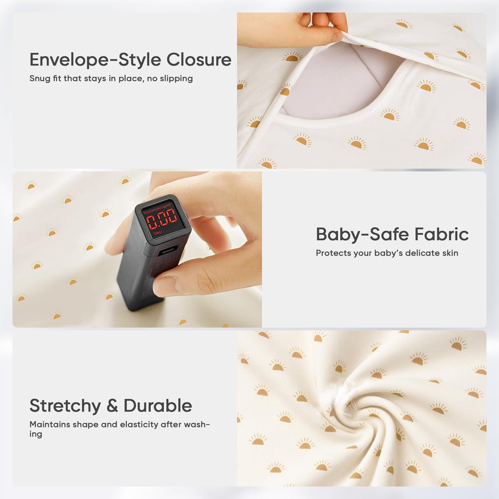 Cpzzkq envelope-closure cover keeps the fit snug during playtime.