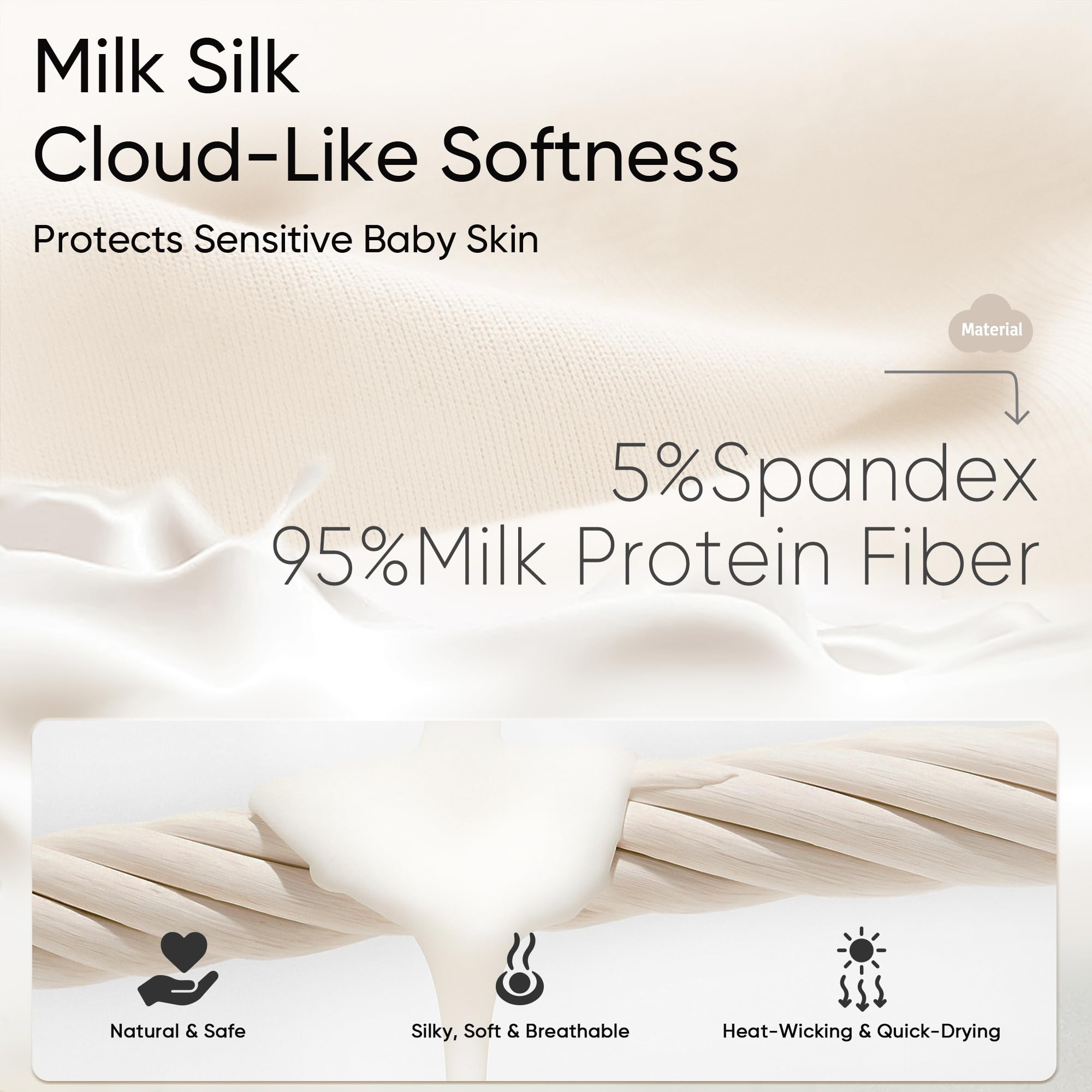 Cpzzkq fabric closeup shows silky texture gentle on delicate skin.