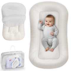 Cpzzkq Baby Lounger with soft cotton cover for breathable newborn comfort.