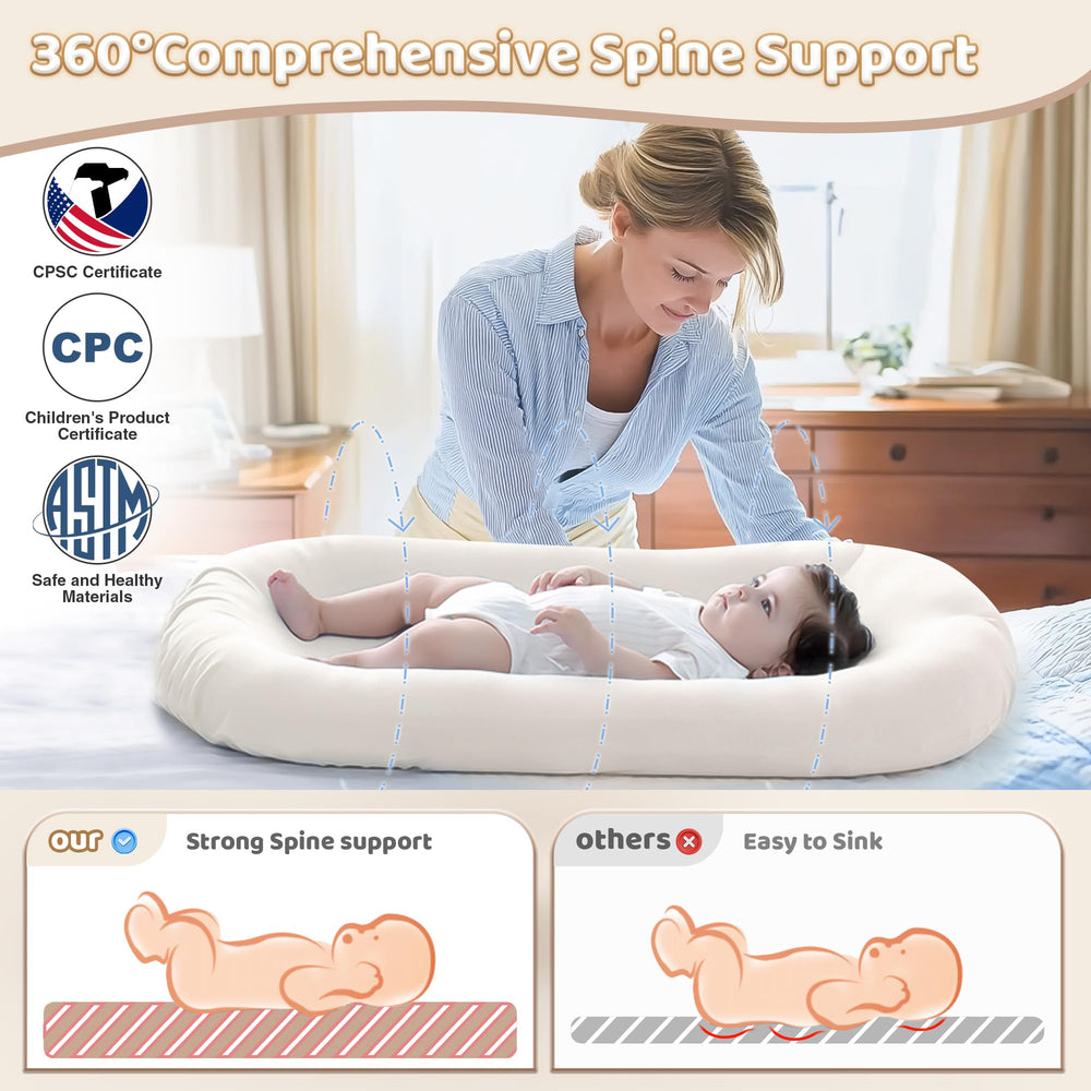 Cpzzkq Baby Lounger is machine washable for easy cleaning.