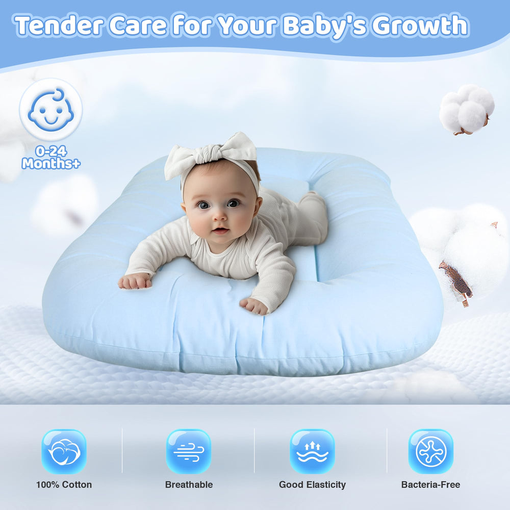 Cpzzkq Baby Lounger ZumaBlue bumper detail showcases safe, cozy containment.