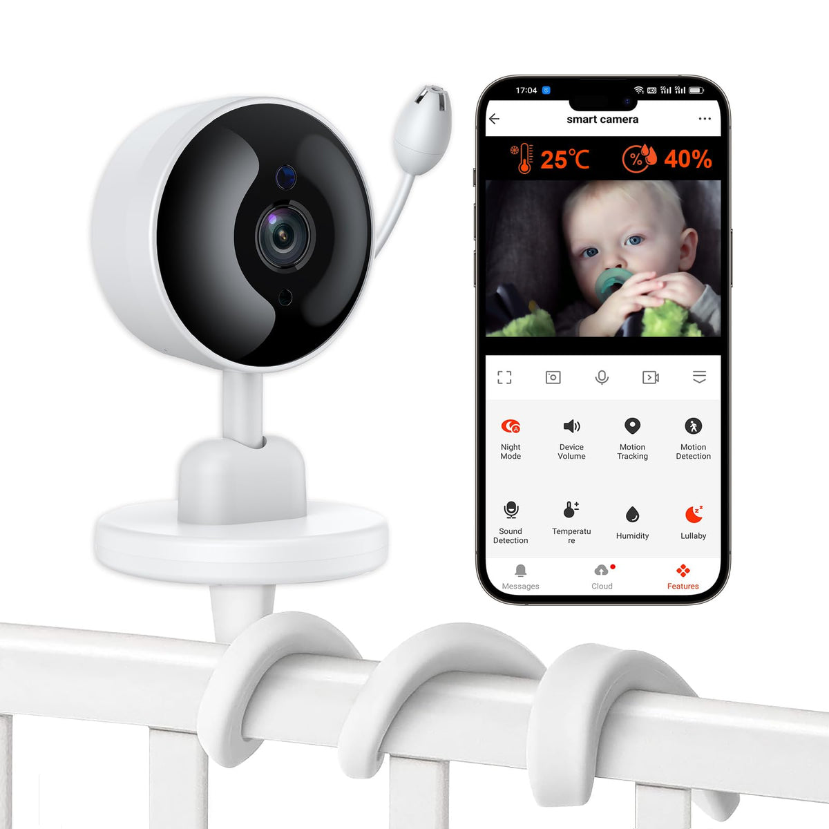 CQH Baby Monitor with 2K night vision for clear viewing in low light