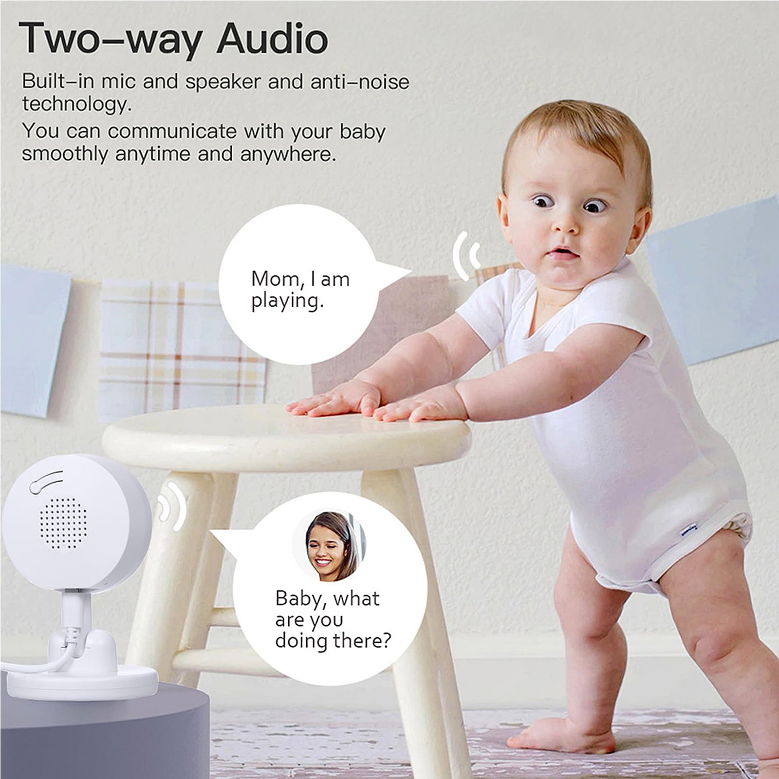 CQH Baby Monitor two-way audio for real-time talks