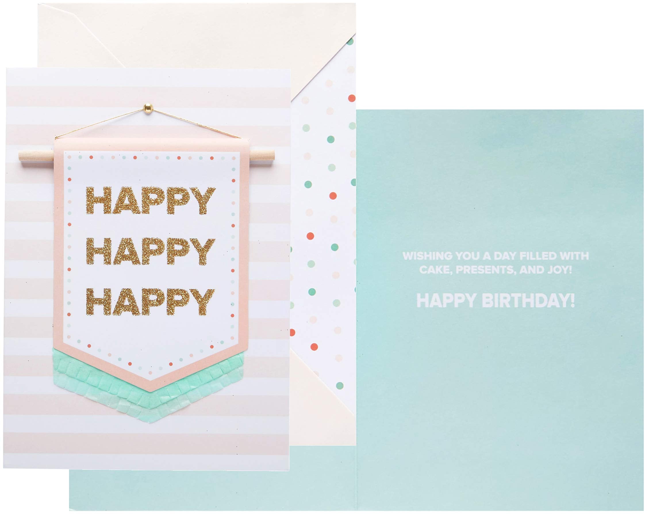 CR Gibson best year yet card with shiny embellishments adds festive sparkle