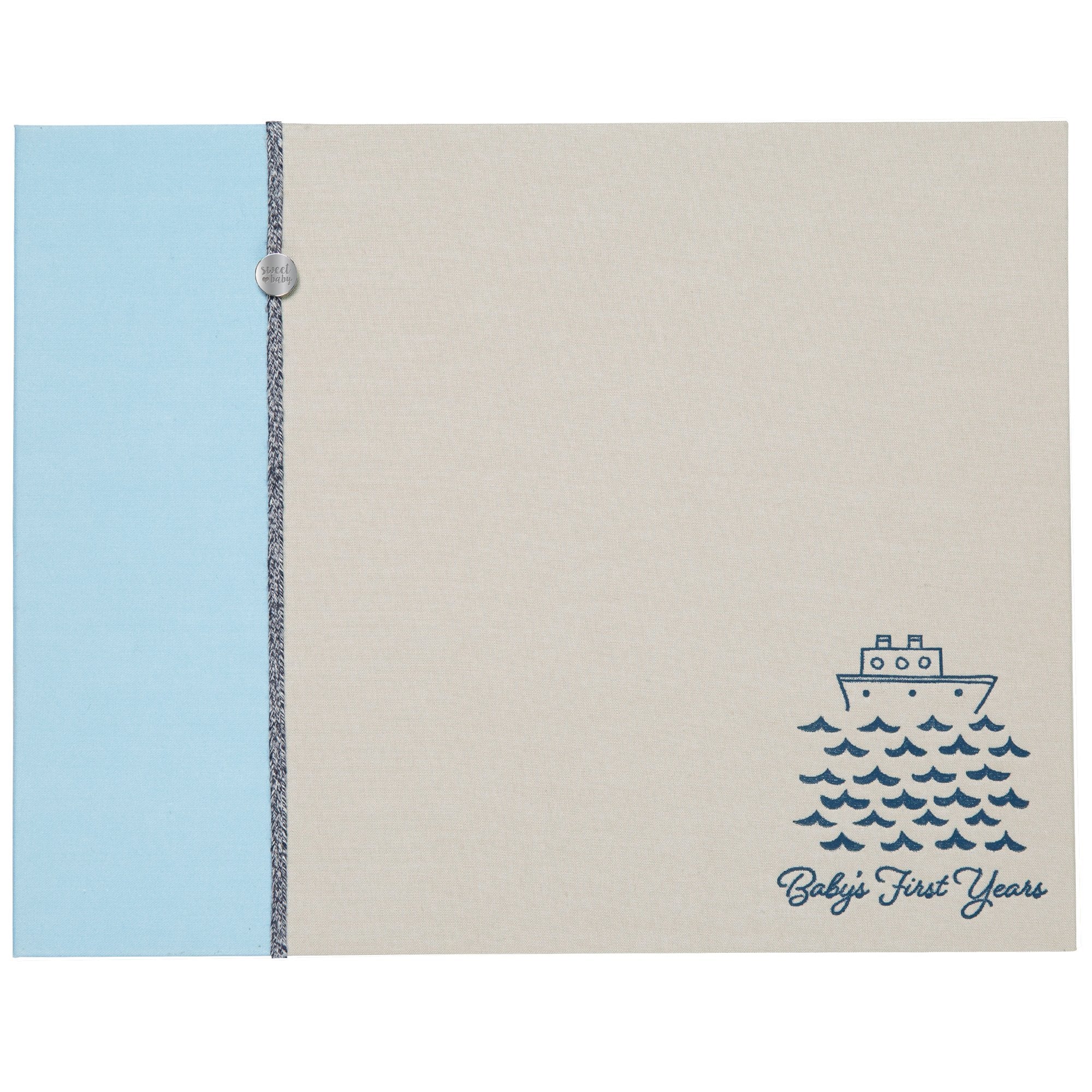 C.R. Gibson blue nautical memory book cover with embossed under-the-sea illustration