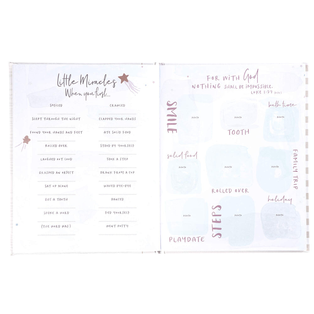 C.R. Gibson Little Blessings memory book has 64 pages to capture memories.