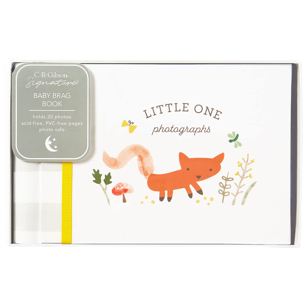 C.R. Gibson Little One Woodland brag book gender-neutral-design suits any nursery.