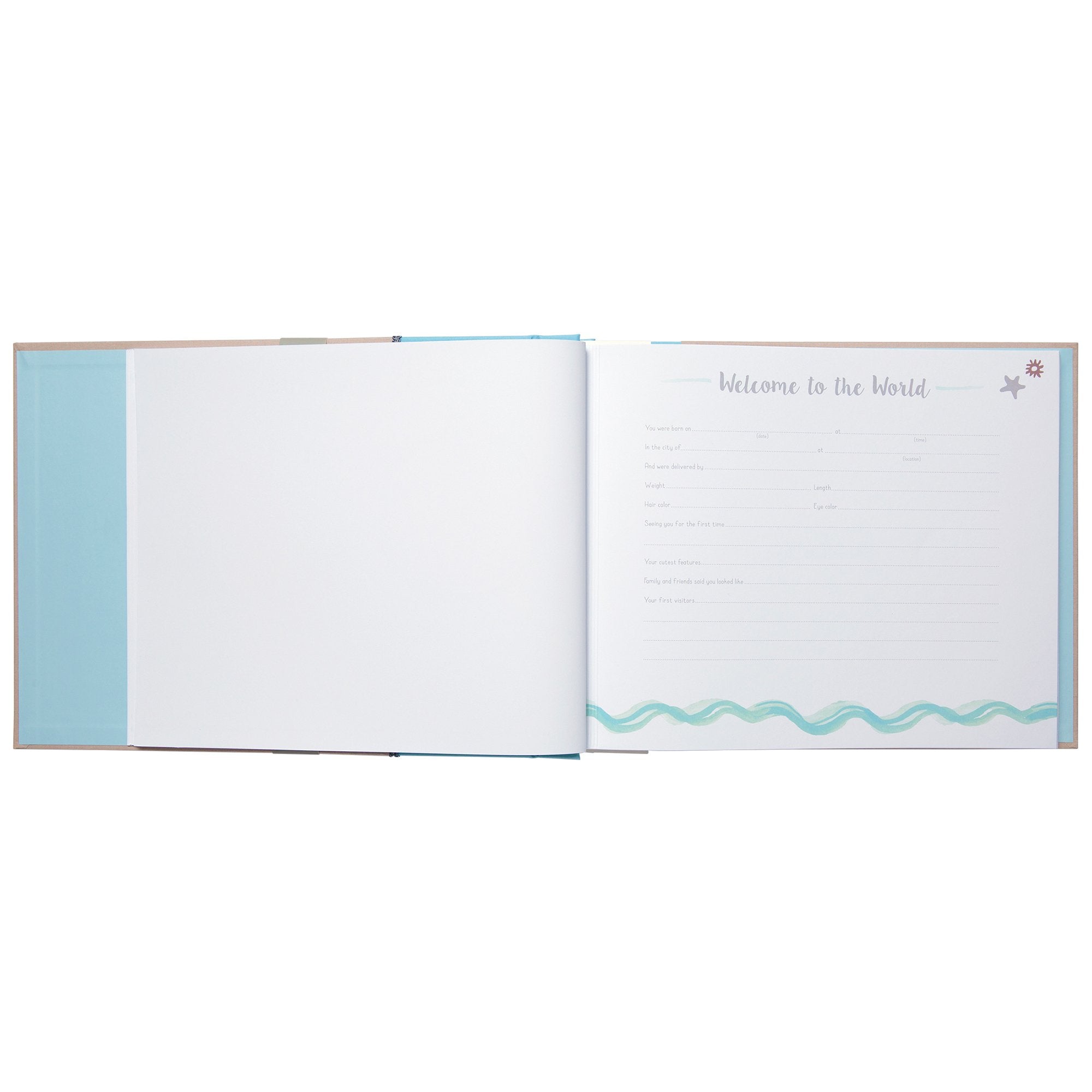 Memory book pages layout showing milestone sections