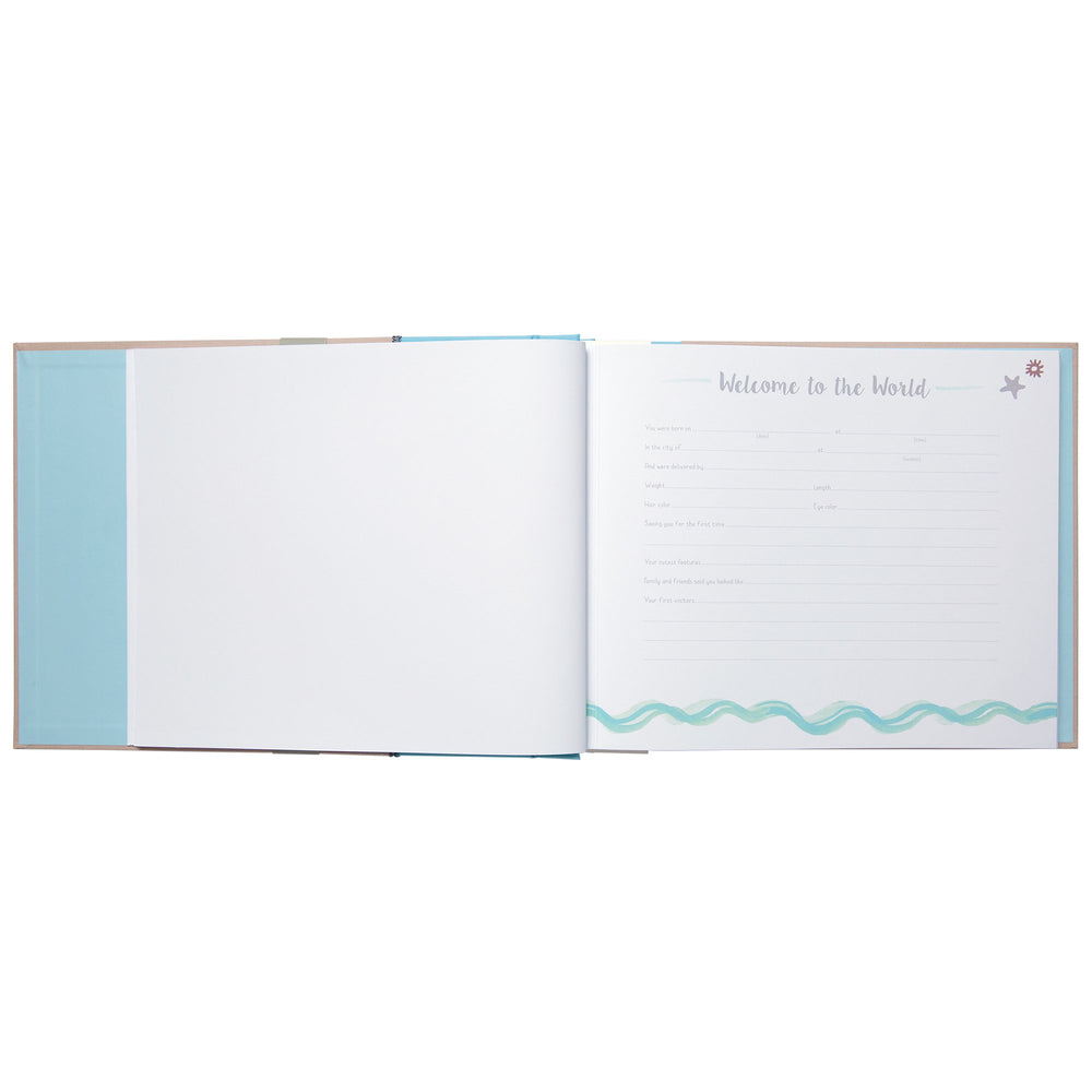 Memory book pages layout showing milestone sections