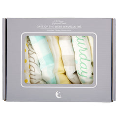 C.R. Gibson Woodland Colors Monday washcloths for newborn skincare routines.