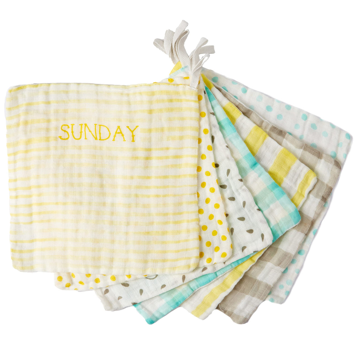 C.R. Gibson Woodland Colors Sunday washcloths for bath time comfort.