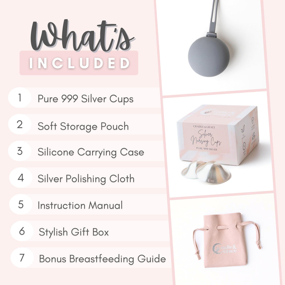 Cradle & Grace nursing cups with sterilizable carry case for postpartum care