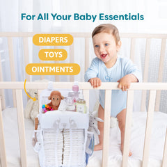 CRADLE STAR diaper caddy interior pockets enable quick access to baby essentials