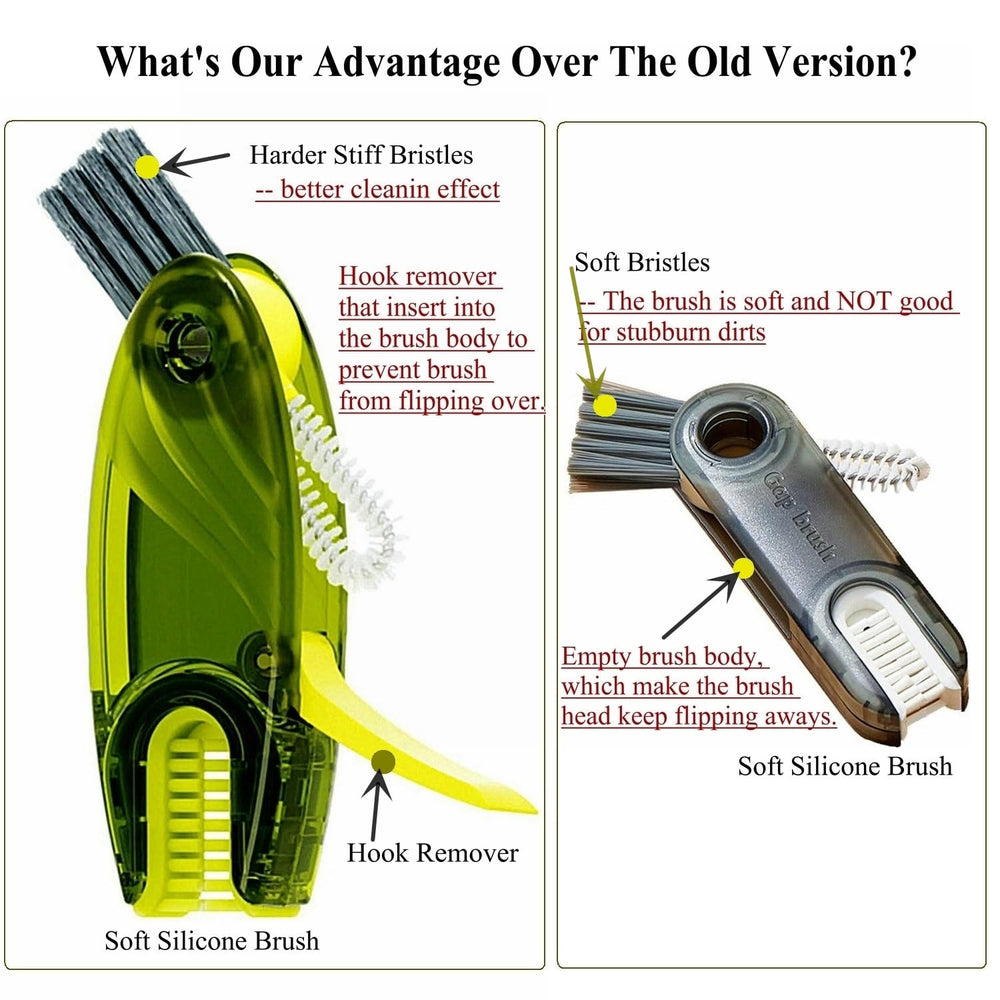 CraftinAround corner brush with stiff bristles reaches hard-to-clean corners.