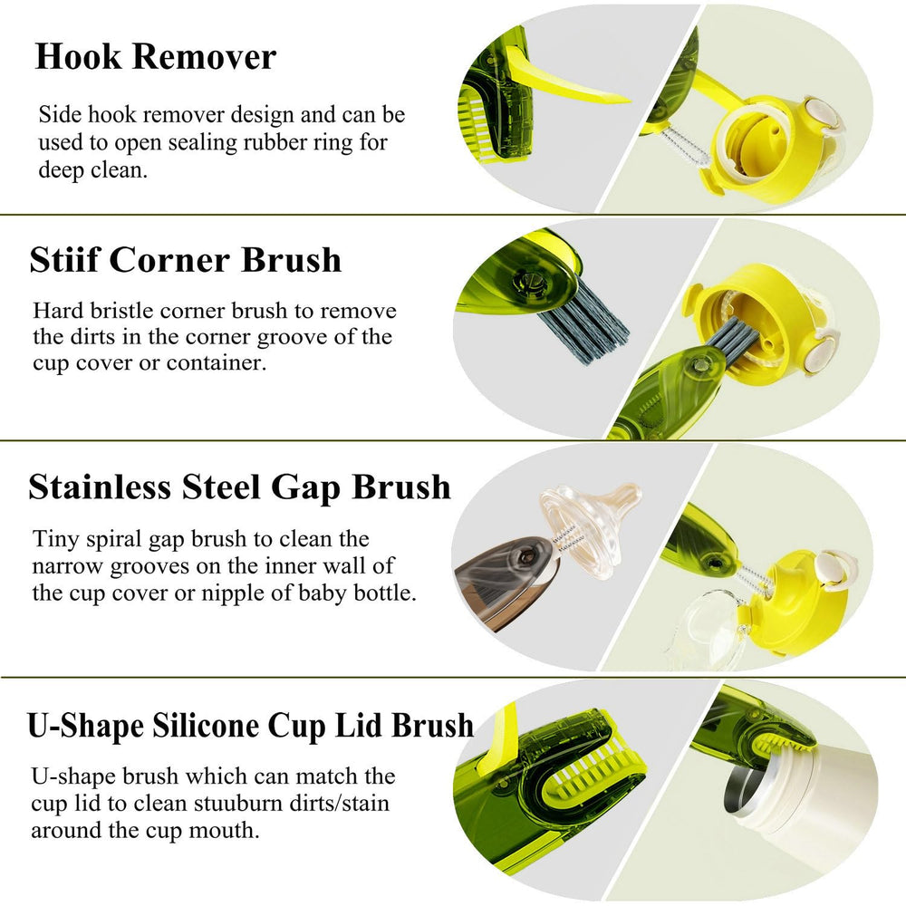 CraftinAround U-shaped cup mouth brush cleans rims gently and thoroughly.