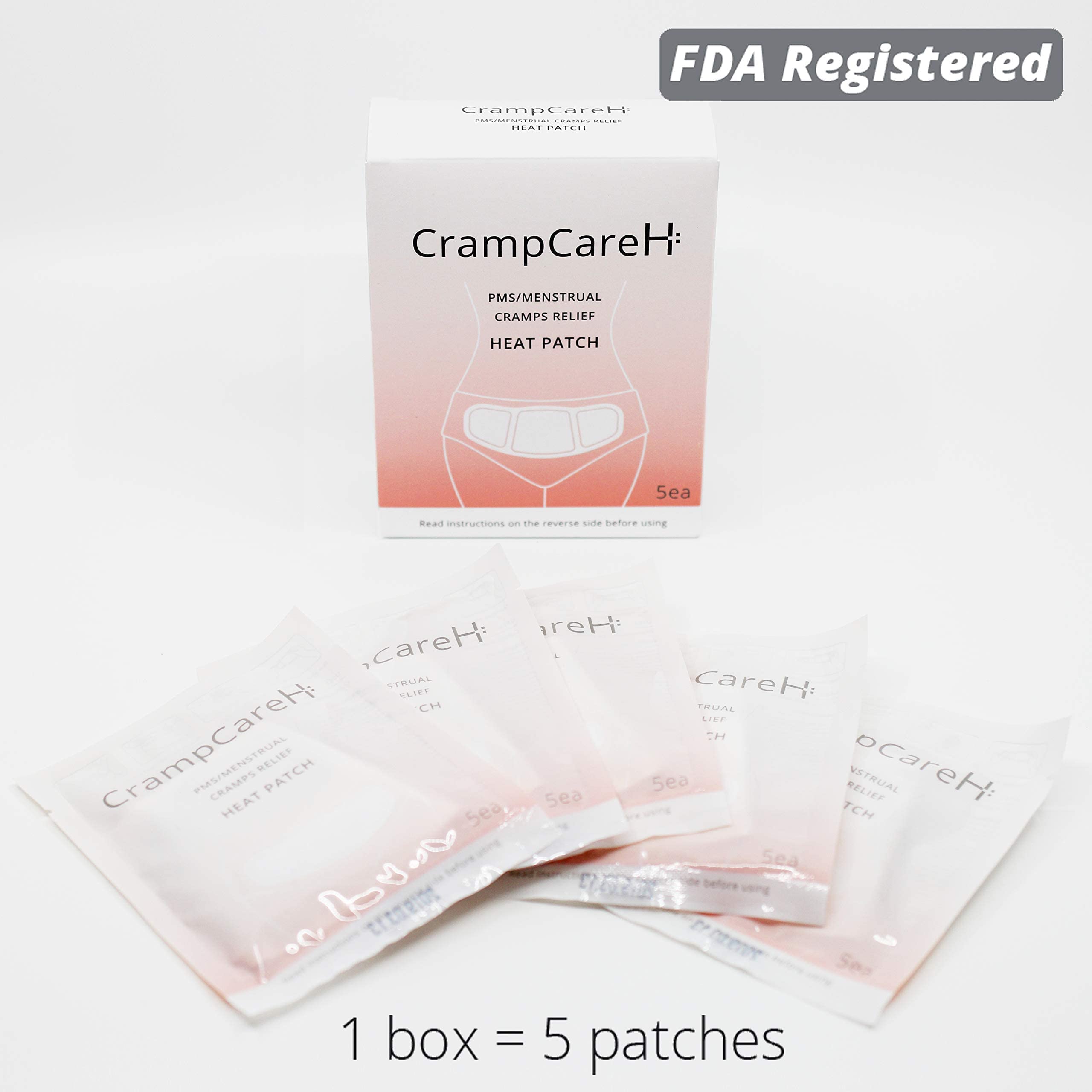 Close-up of CrampCareH patch showing an ultra-thin design for discreet wear.