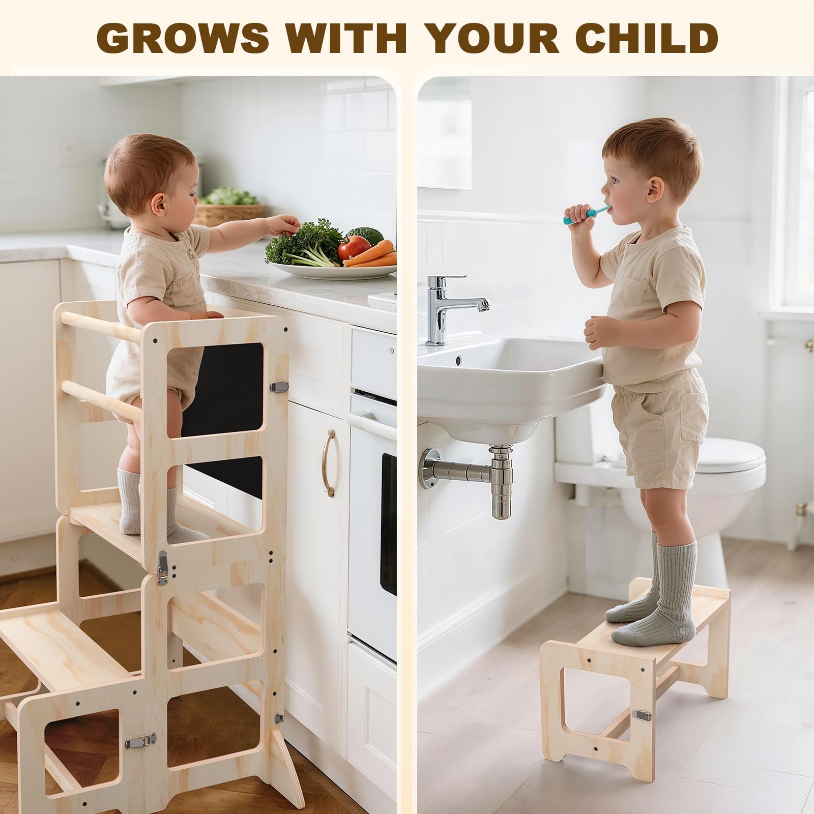Cravenook grows-with-toddler design transitions from first sinks to bigger art projects.