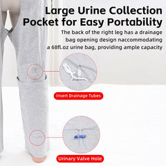 CRAZY ROSA trousers feature a right-leg drainage opening for easy bag access.