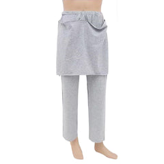CRAZY ROSA Patient Care Trousers in gray with front-open design for easy daytime changes.