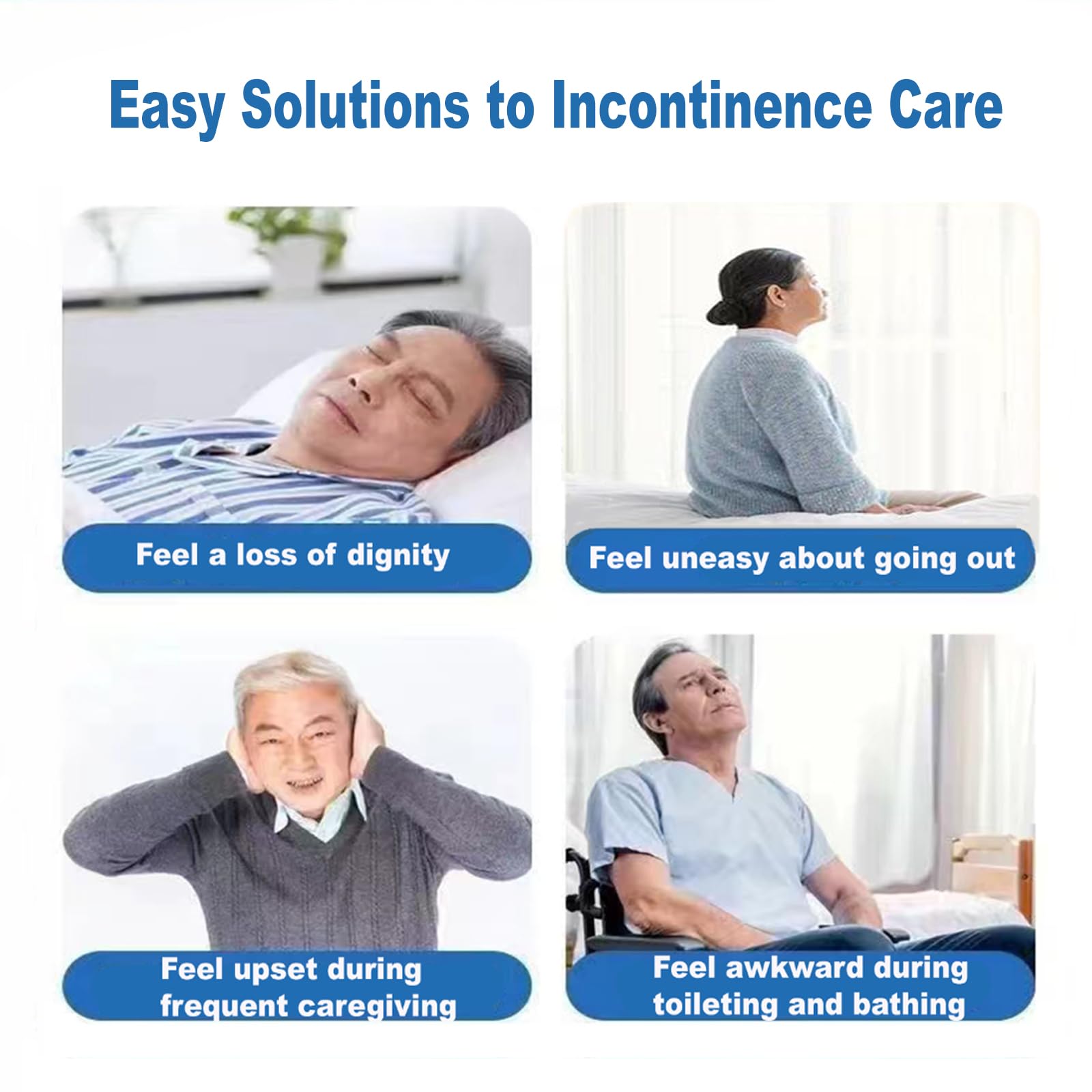 CRAZY ROSA gray-care pants with front and back open styles for convenient incontinence care.