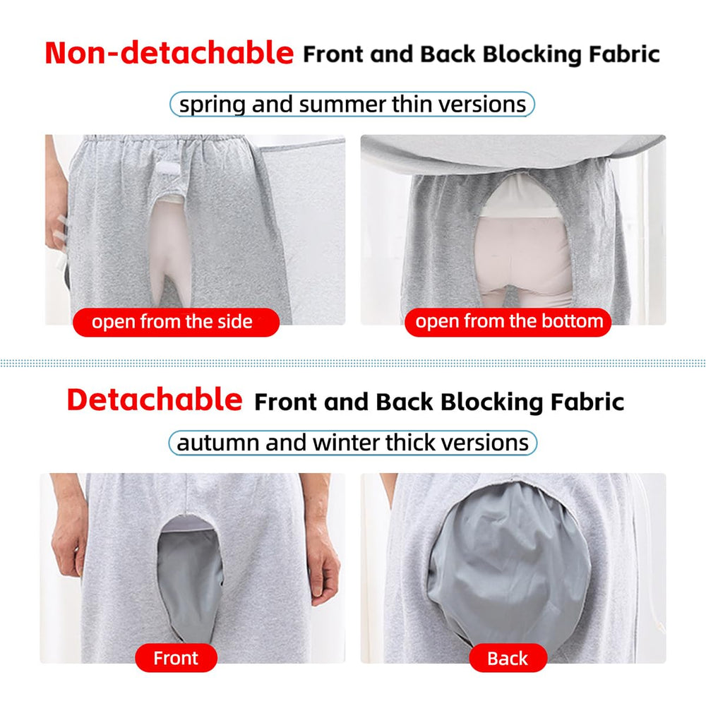 CRAZY ROSA gray urine-pocket pants simplify mobility with a built-in collection pocket.