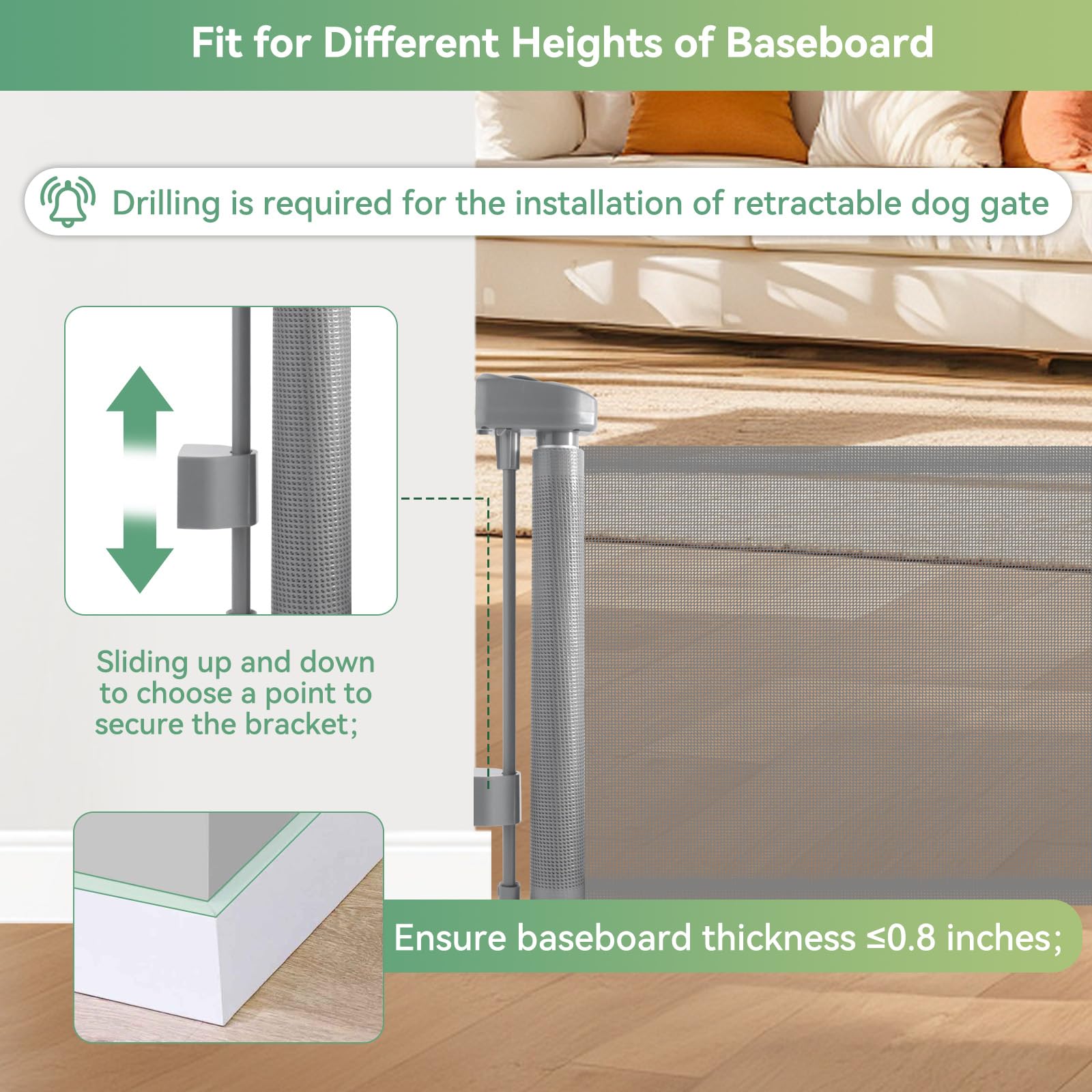 Crazydeer floor adhesive hook prevents undergap crawling