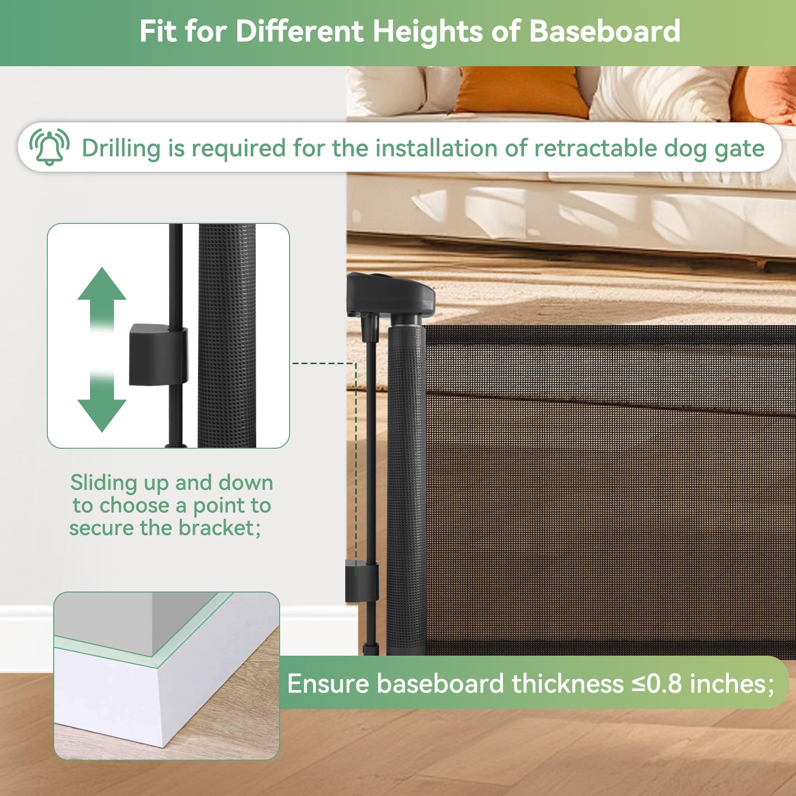 Crazydeer hallway and doorway gate ensures safe, adjustable width for tight spaces