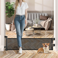 Crazydeer short dog gate 14-inch height blocks small pets as you walk through