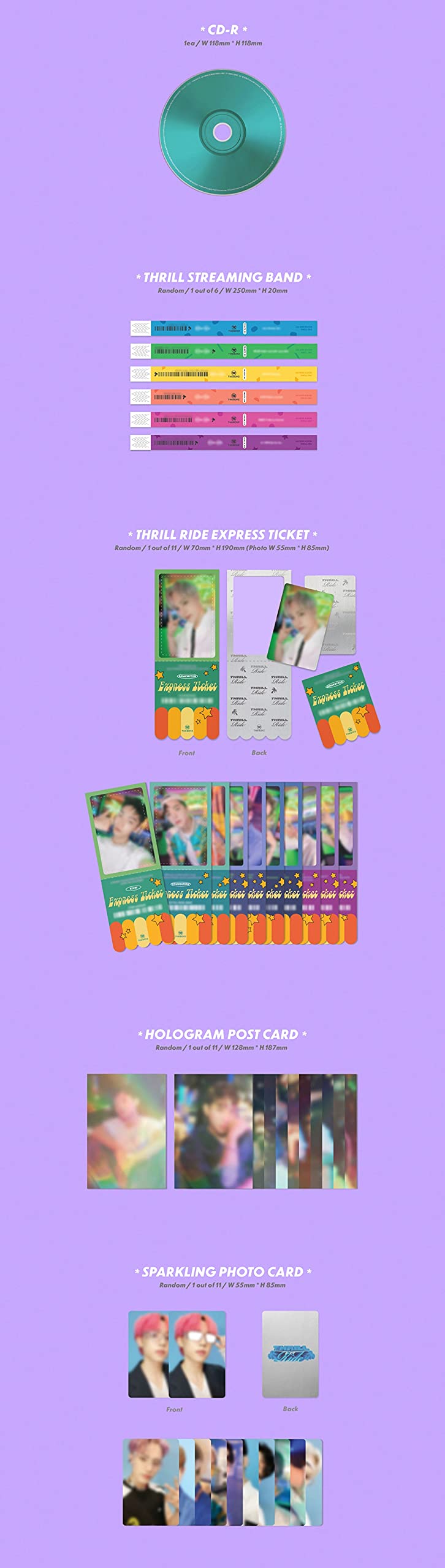 Cre.ker Entertainment The Boyz ThrillIng Kick Ver photocard set for collection.